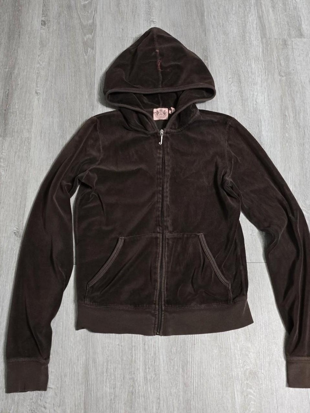 Vintage Y2K Juicy Couture Brown Velour Velvet Tracksuit Set Flared Medium - Picture 5 of 7